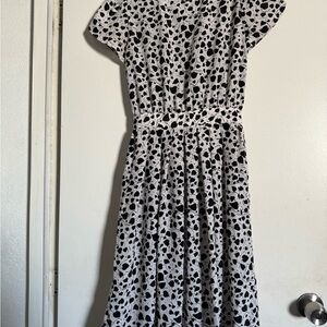 Elegant Black and White Patterned Dress